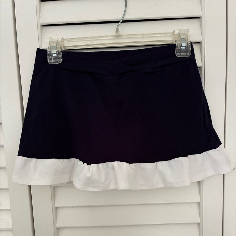 Pizzazz Navy and White Ruffle Mini Skort